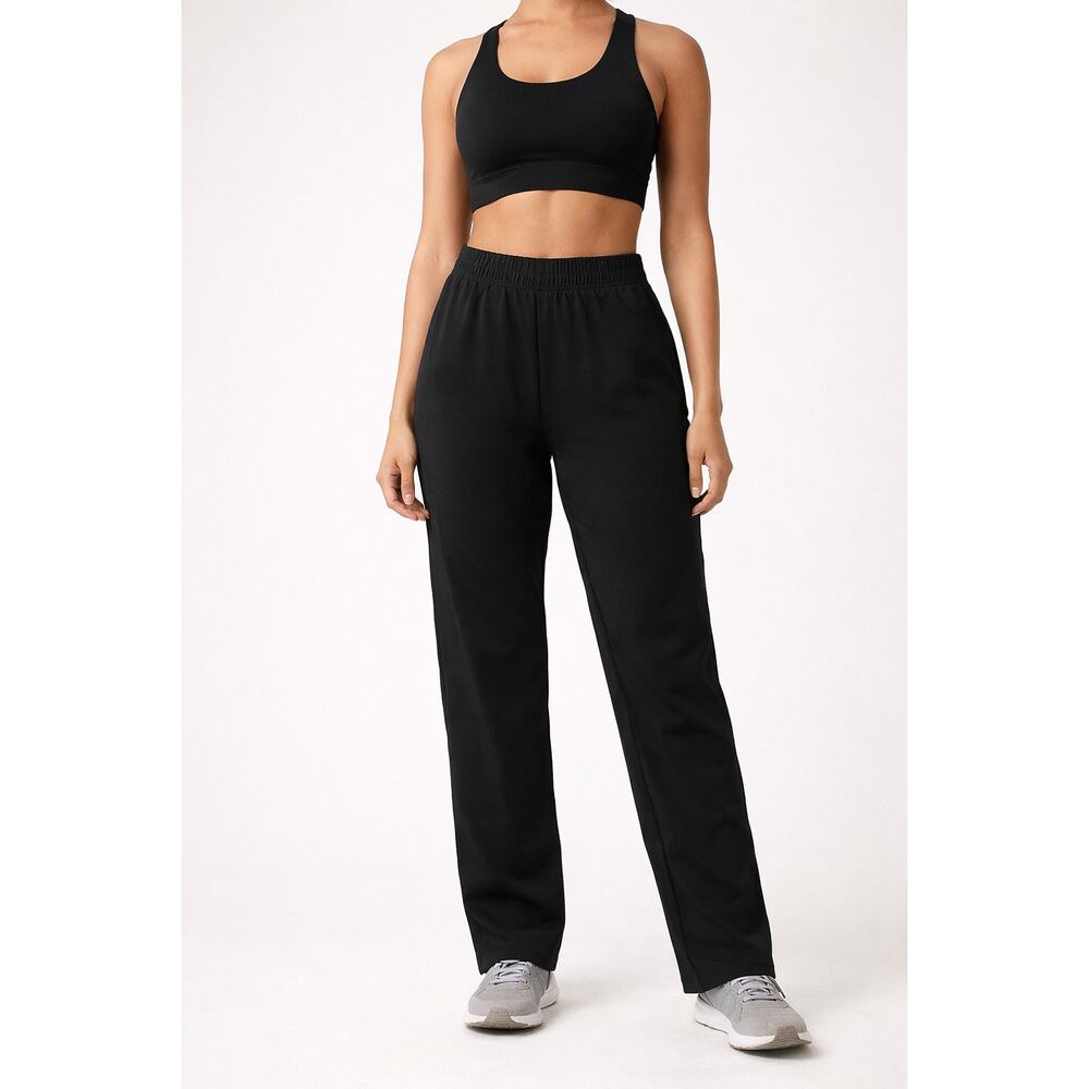Nicole Miller Sport Black Athletic Pants Womens Large Stretch